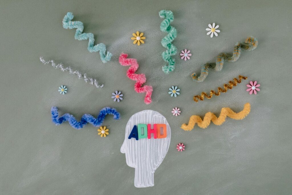 Creative mental health concept with brain illustration