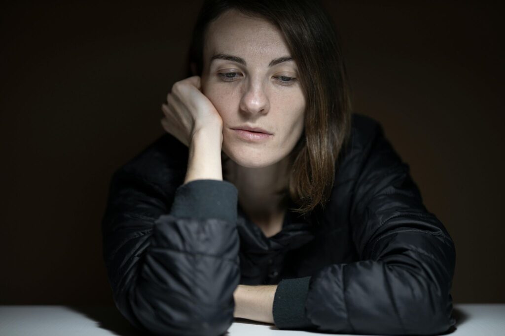 A woman with PTSD